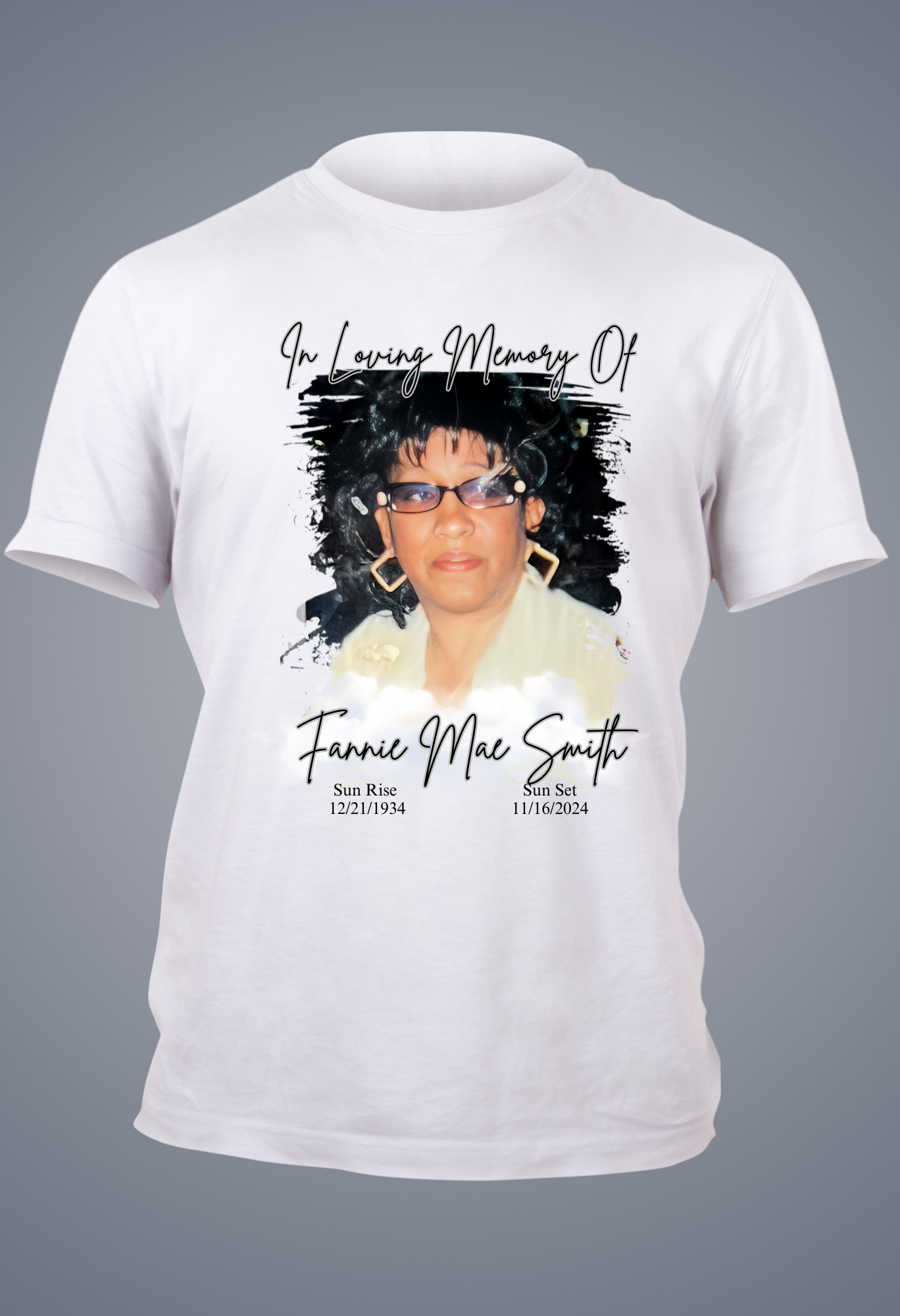 Custom memorial T-shirt, personalized memory shirt, in loving memory, custom tribute T-shirt, memorial keepsake, remembrance shirt.