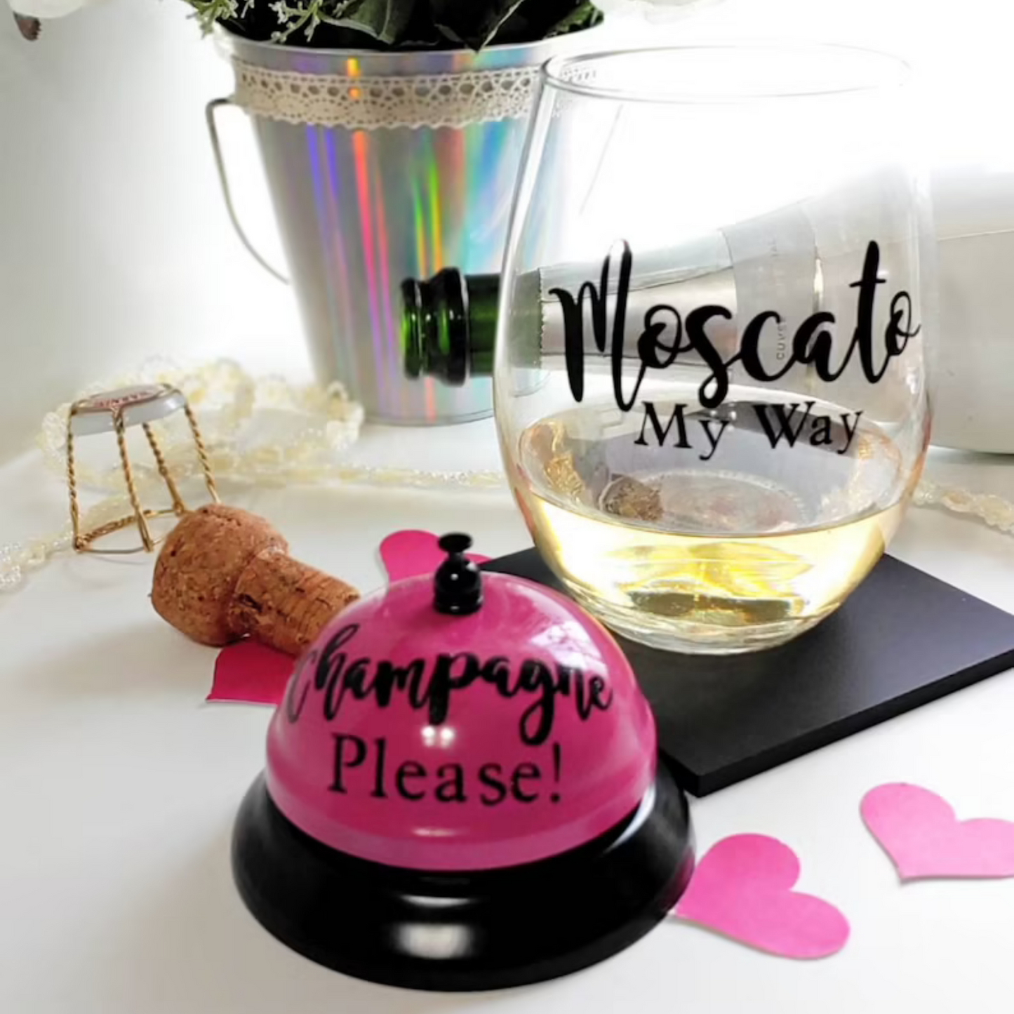 Champagne Gift Set Bell and Glass