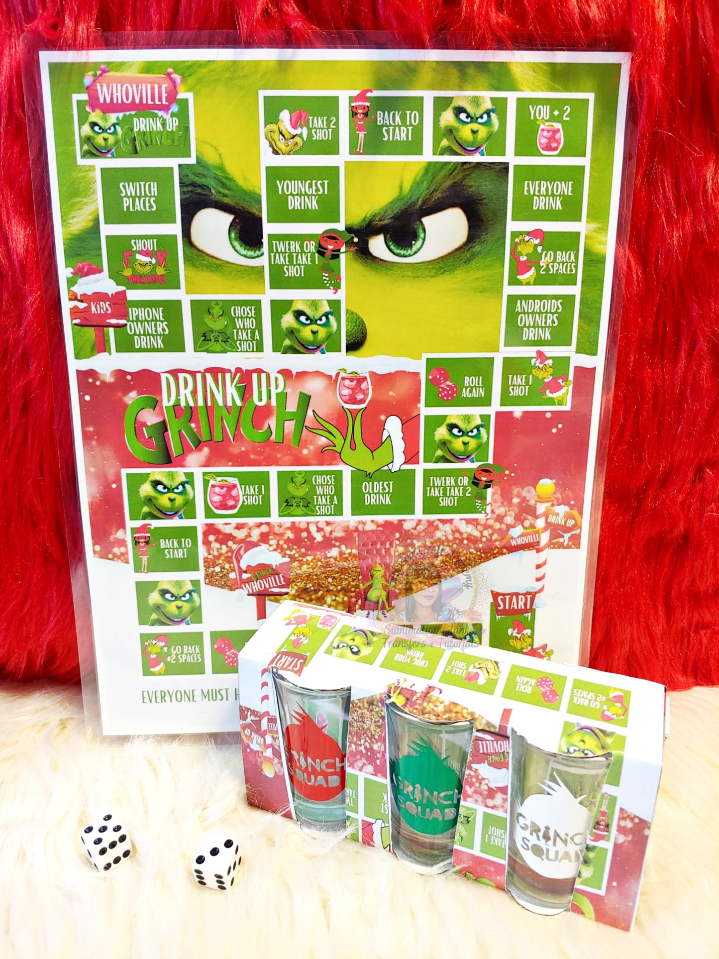 grinch board game, family game night, Christmas party, adult games, grinch squad