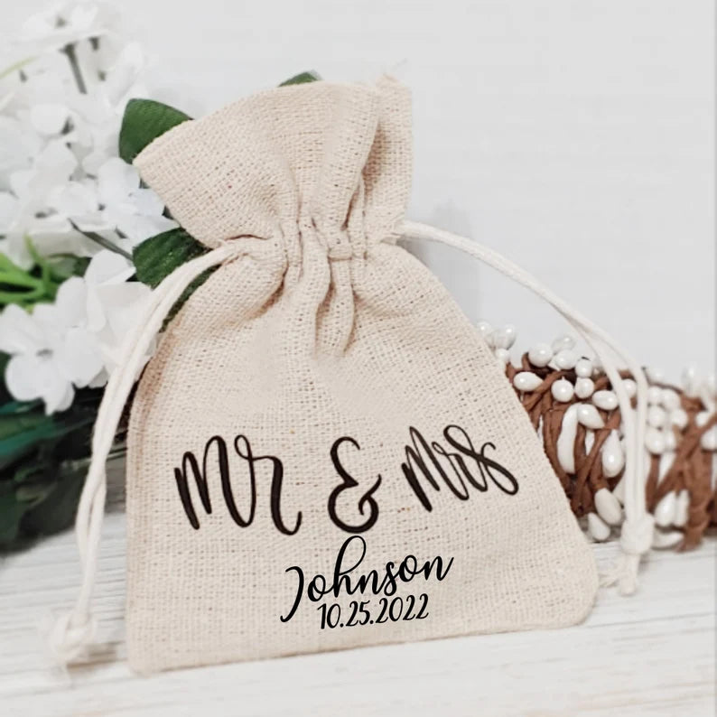Personalized Wedding Ring Bag Boho Chic