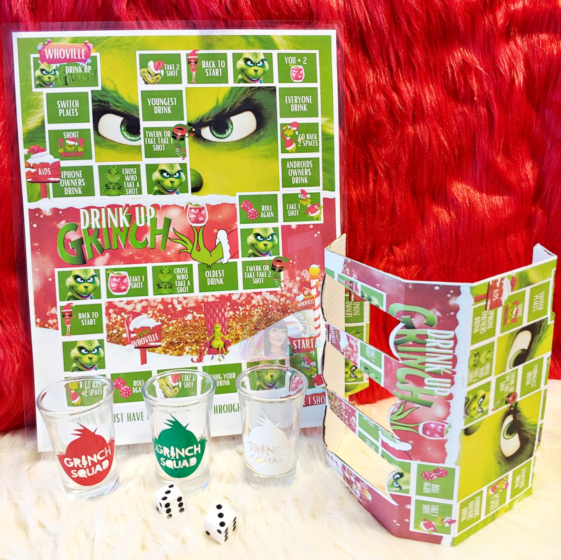 grinch board game, family game night, Christmas party, adult games, grinch squad