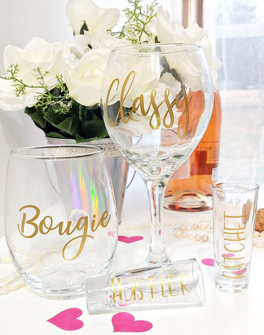 Classy, Bougie, Ratchet, Savage Drinkware Gift Set